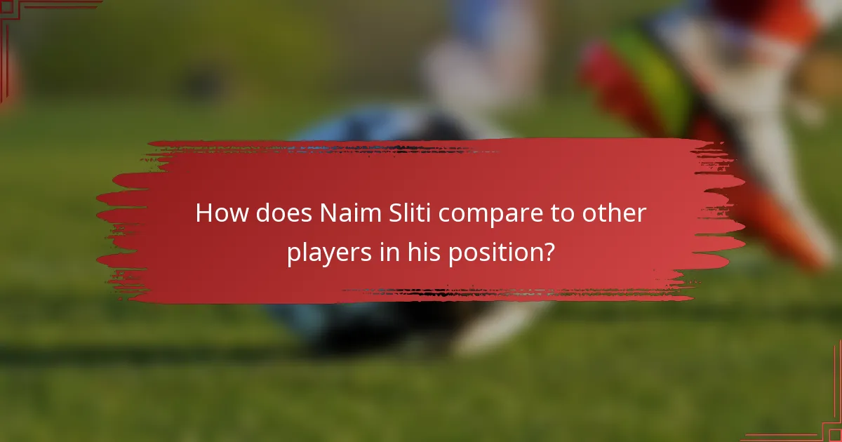 How does Naim Sliti compare to other players in his position?