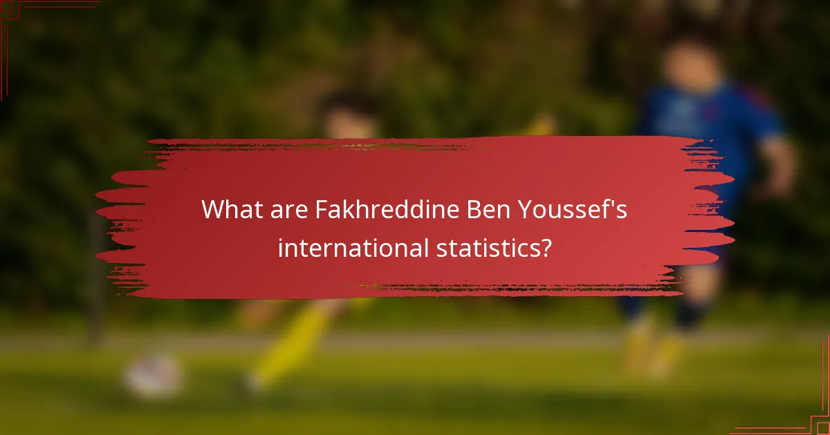 What are Fakhreddine Ben Youssef's international statistics?