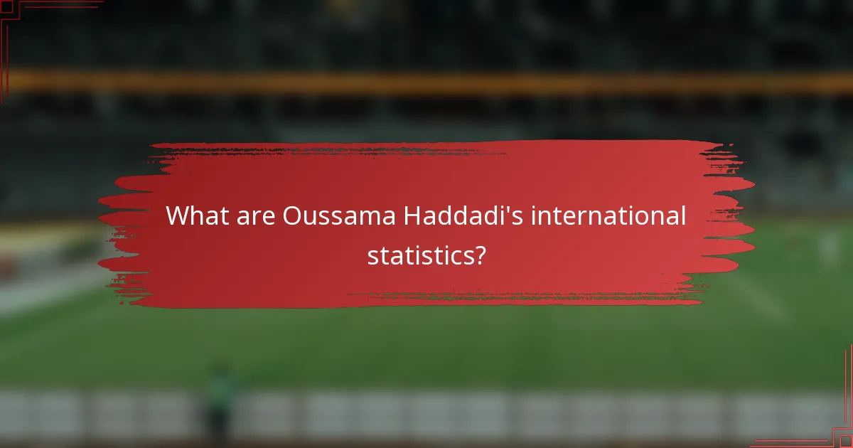 What are Oussama Haddadi's international statistics?