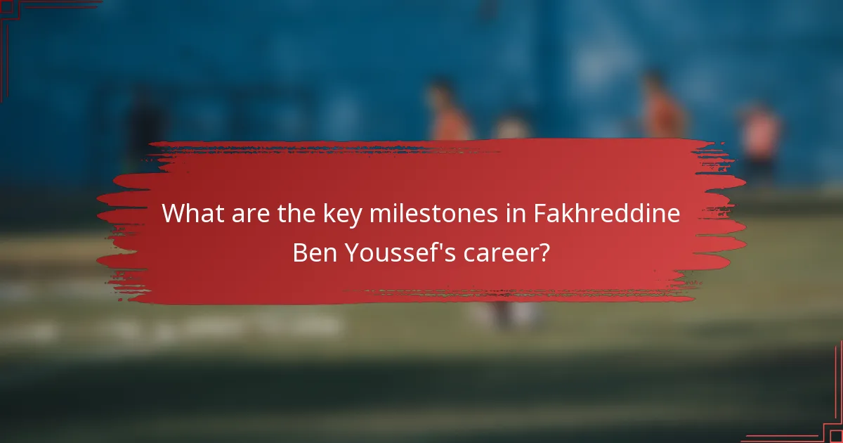 What are the key milestones in Fakhreddine Ben Youssef's career?