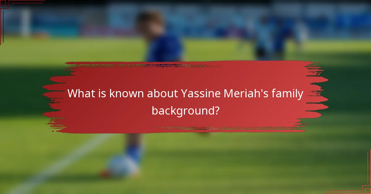 What is known about Yassine Meriah's family background?